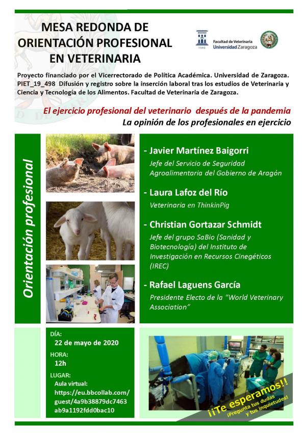Cartel Jornadas de Orientación Profesional Veterinaria 2019-20